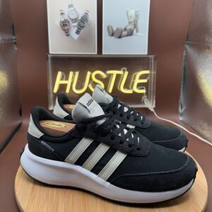 Adidas Run 70s Black Off White Classic Running Shoes Womens Sz 9